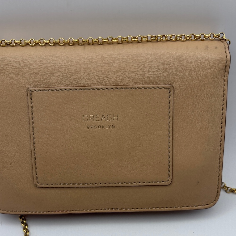 Creagh Beige Leather Chain Shoulder Bag